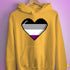 Asexual Pride 8-Bit Pixel Heart Hoodie - Mustard